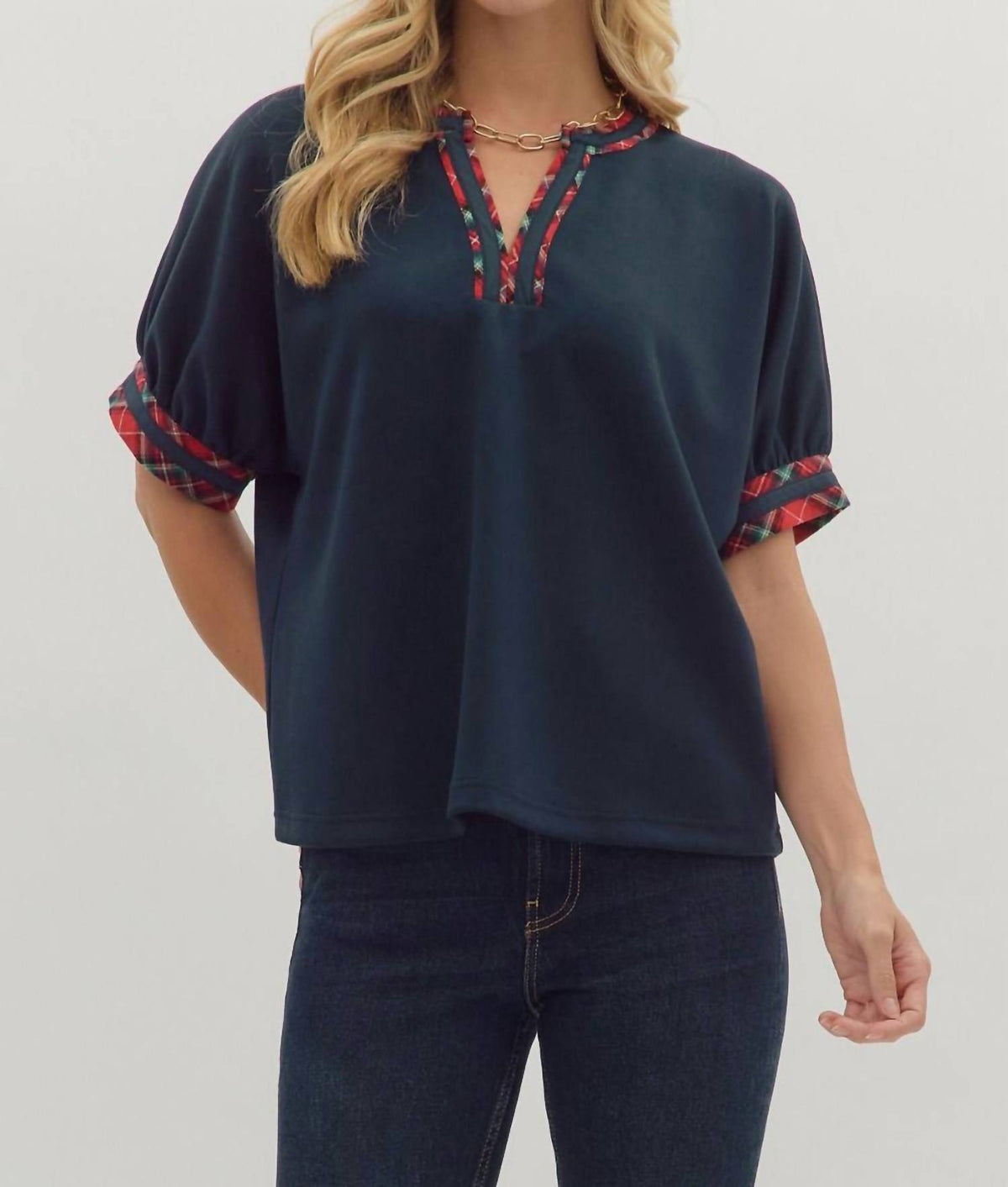 Entro - Plaid Trip Top
