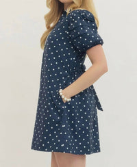 Entro - Polka Dot Layered Sleeve Dress