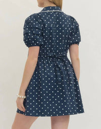 Entro - Polka Dot Layered Sleeve Dress