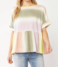 Entro - Rainbow Peplum Top