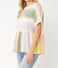 Entro - Rainbow Peplum Top