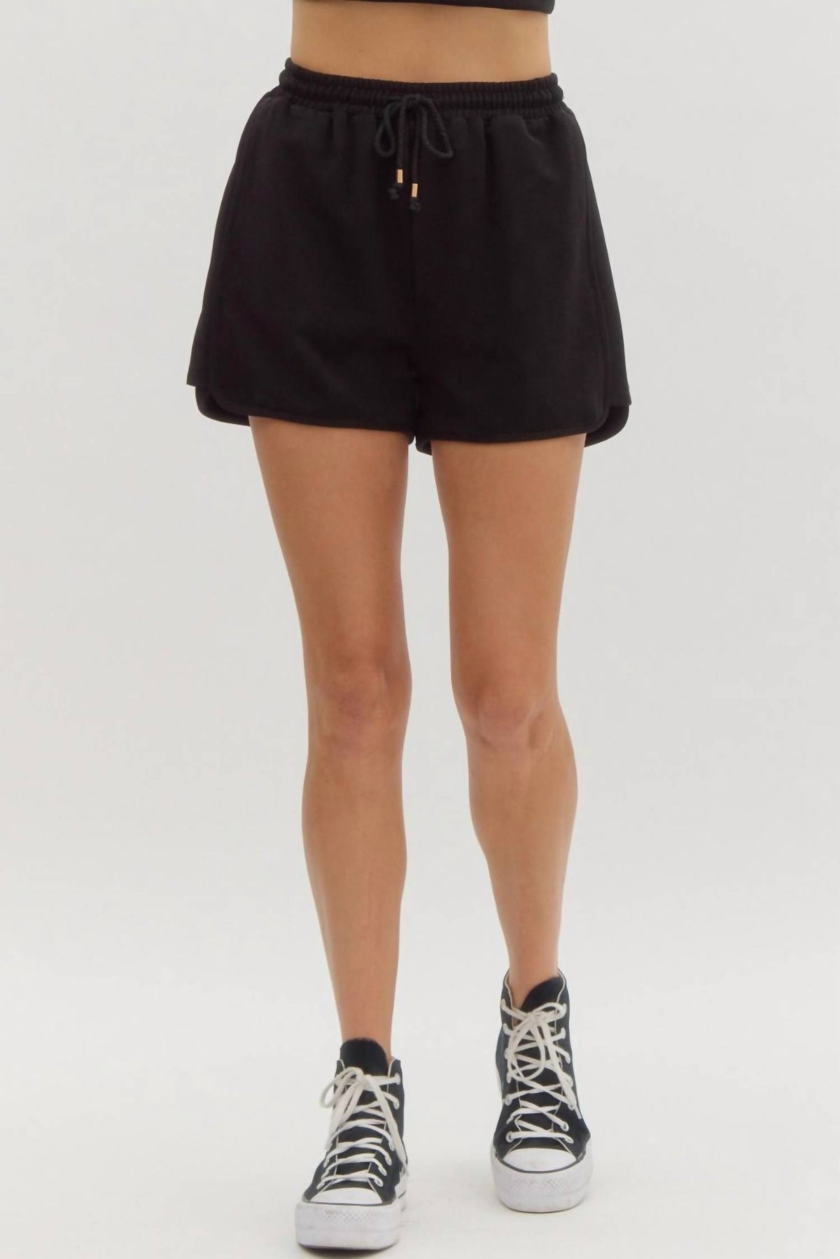 Entro - Ribbed High Waisted Shorts