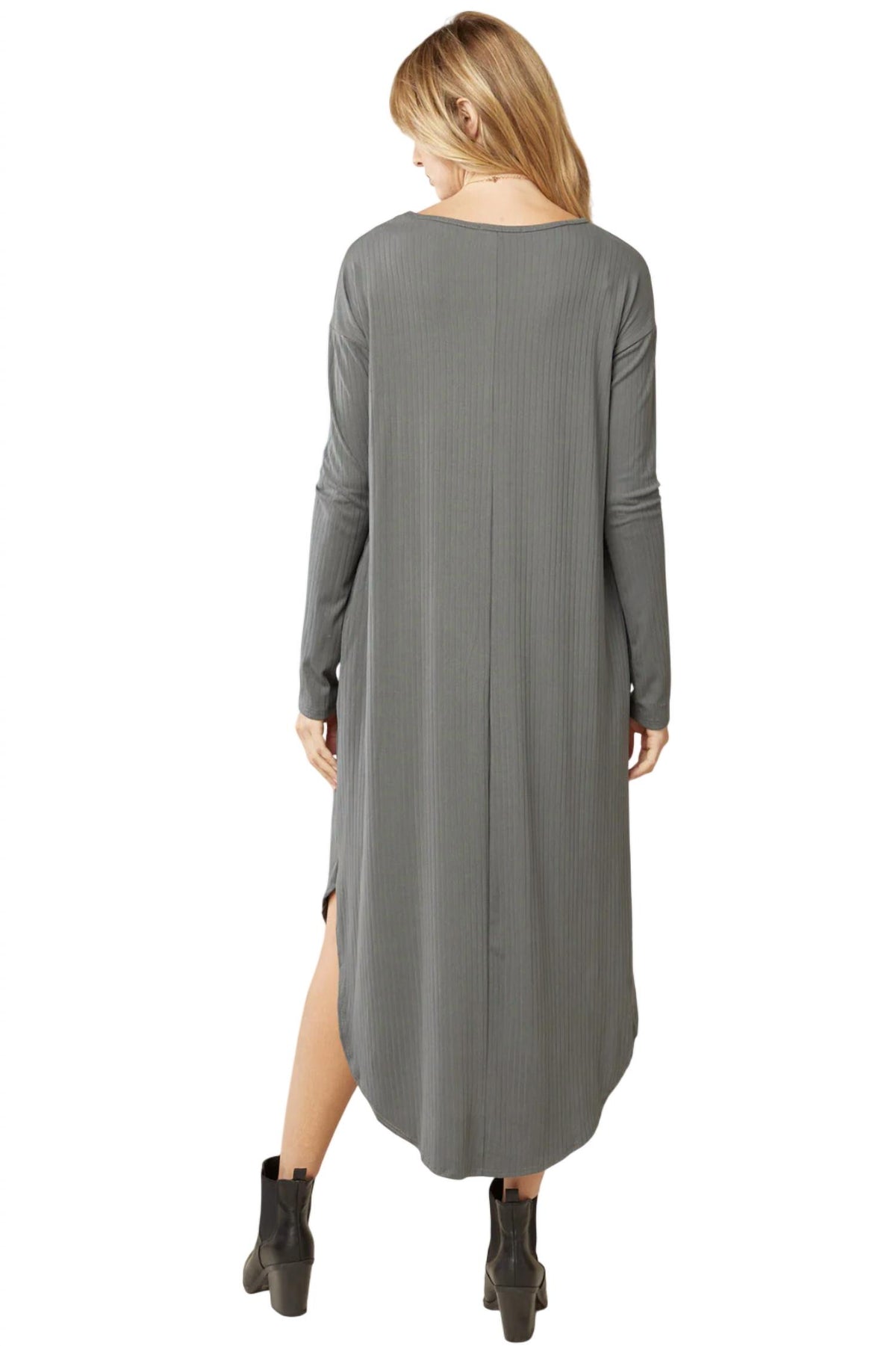 Entro - Ribbed Pocket Midi Dress