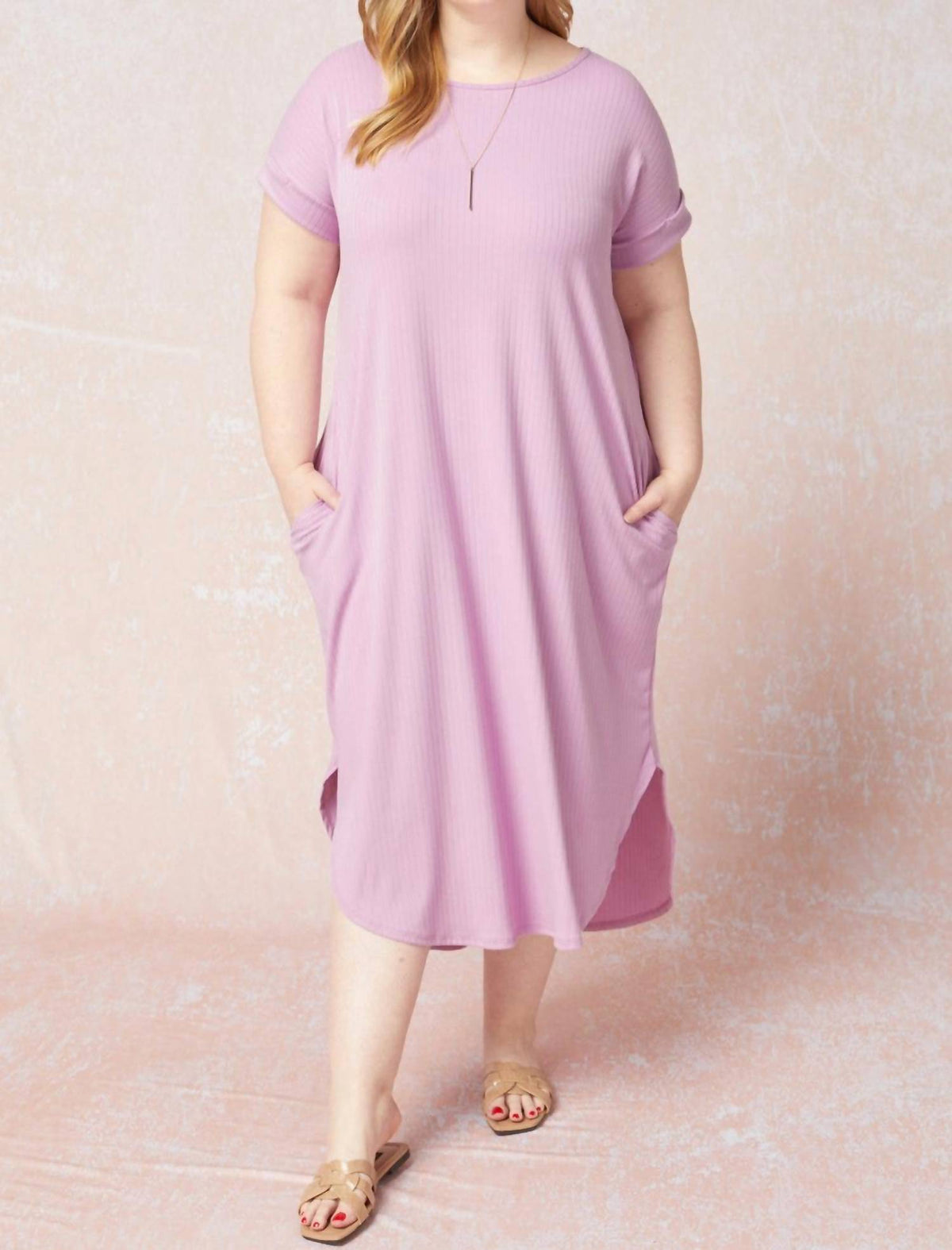 Entro - Ribbed Pocket Midi Dress