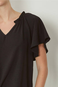 Entro - Ruffled Flutter Sleeve Blouse