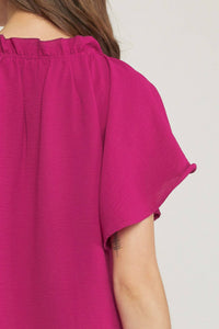 Entro - Ruffled Flutter Sleeve Blouse