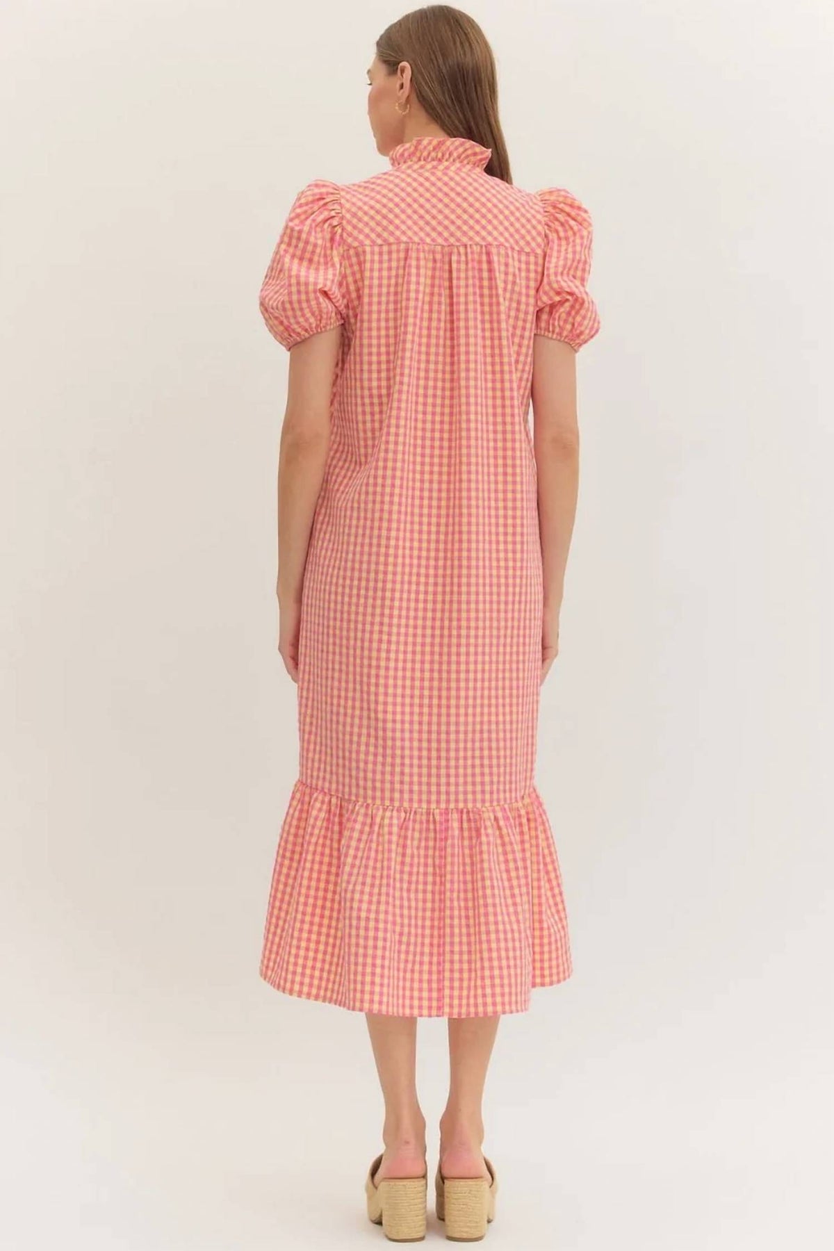 Entro - Ruth Gingham Midi Dress