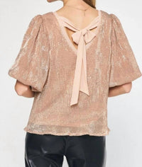 Entro - Sequin Puff Sleeve Top