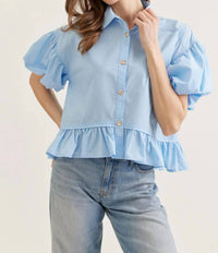 Entro - Short Sleeve Peplum Top