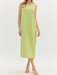 Entro - Solid Rib Textured Midi Dress