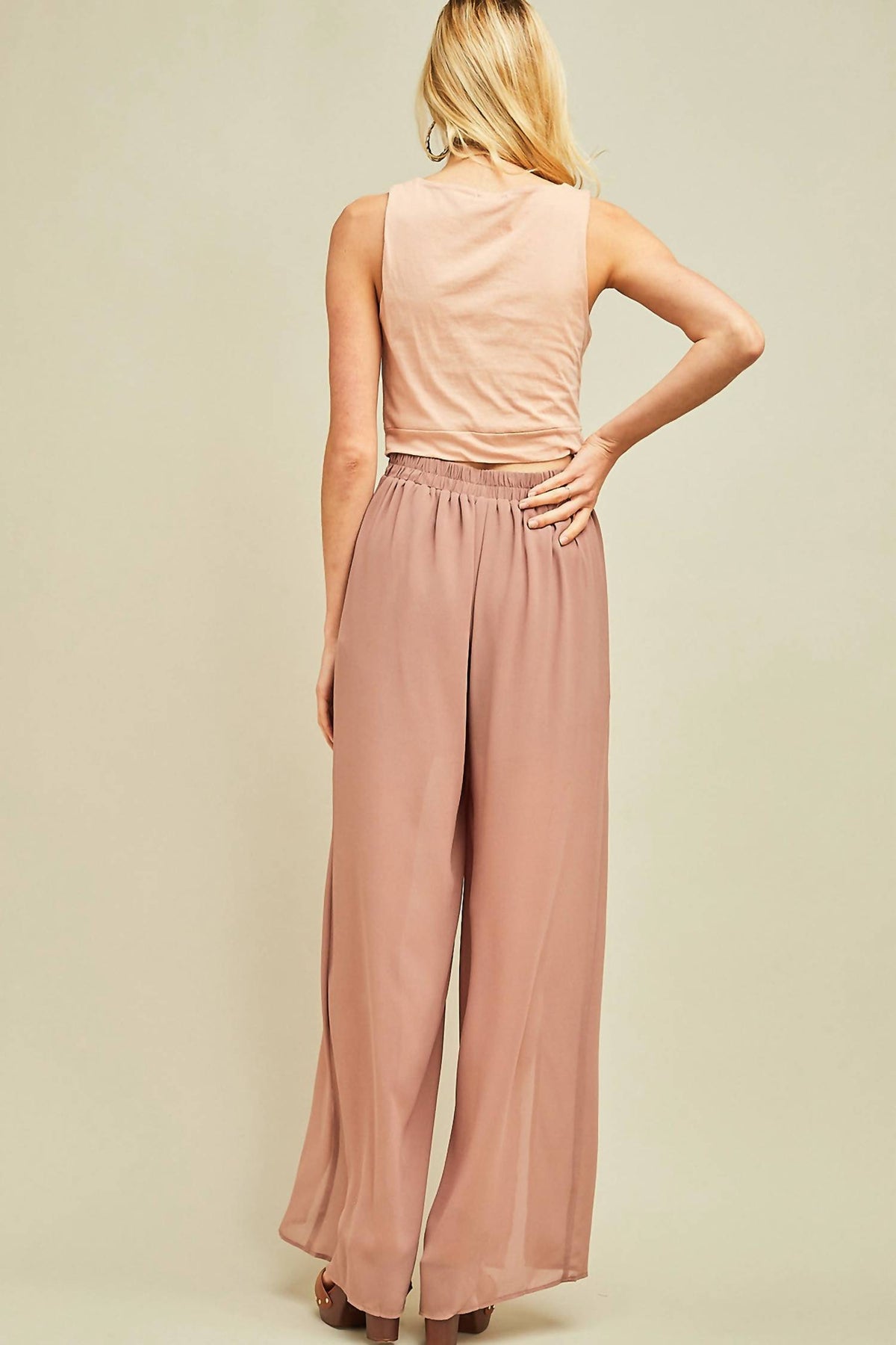Entro - Solid Slit Maxi Pants