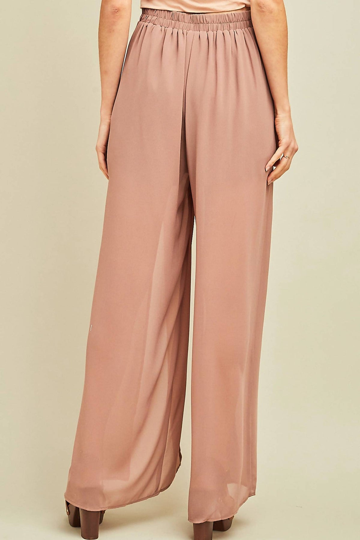 Entro - Solid Slit Maxi Pants