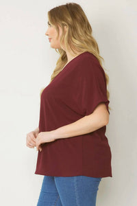 Entro - Solid V-neck Top