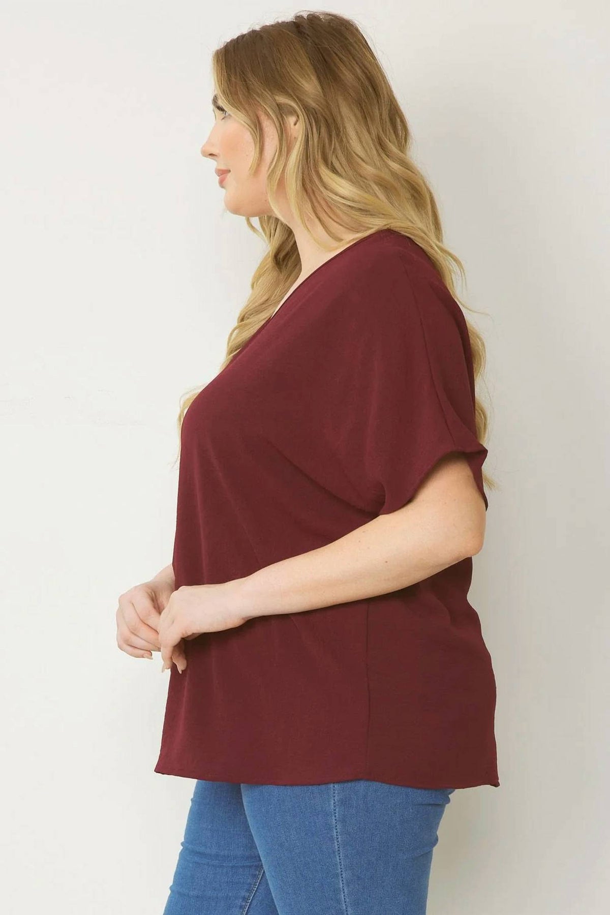 Entro - Solid V-neck Top