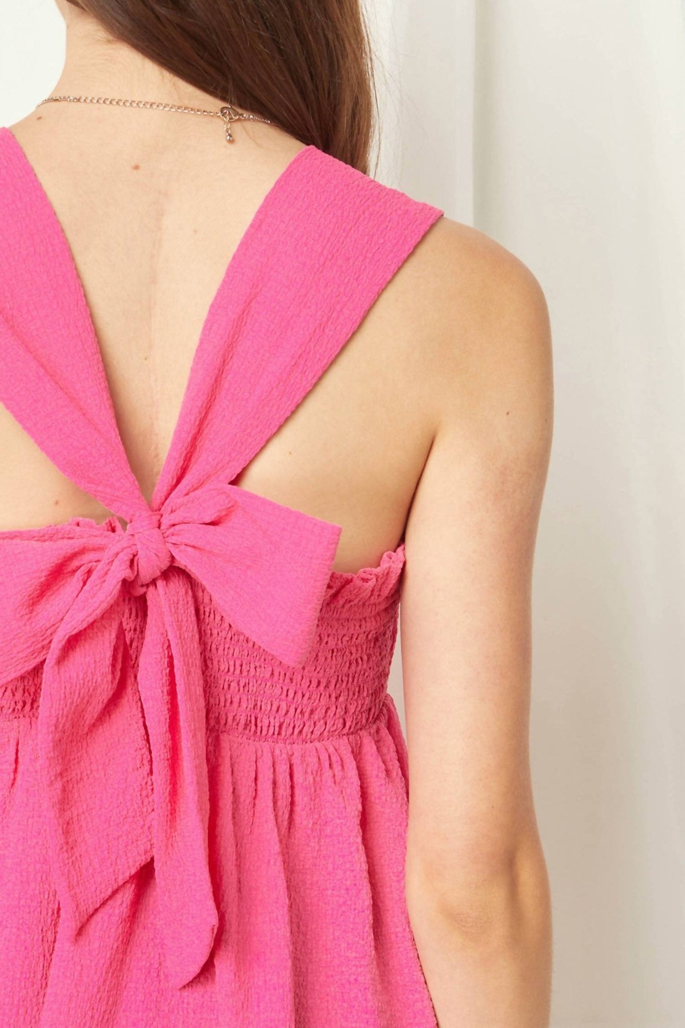 Entro - Square Neck Babydoll Top - blouses - clothing - pink