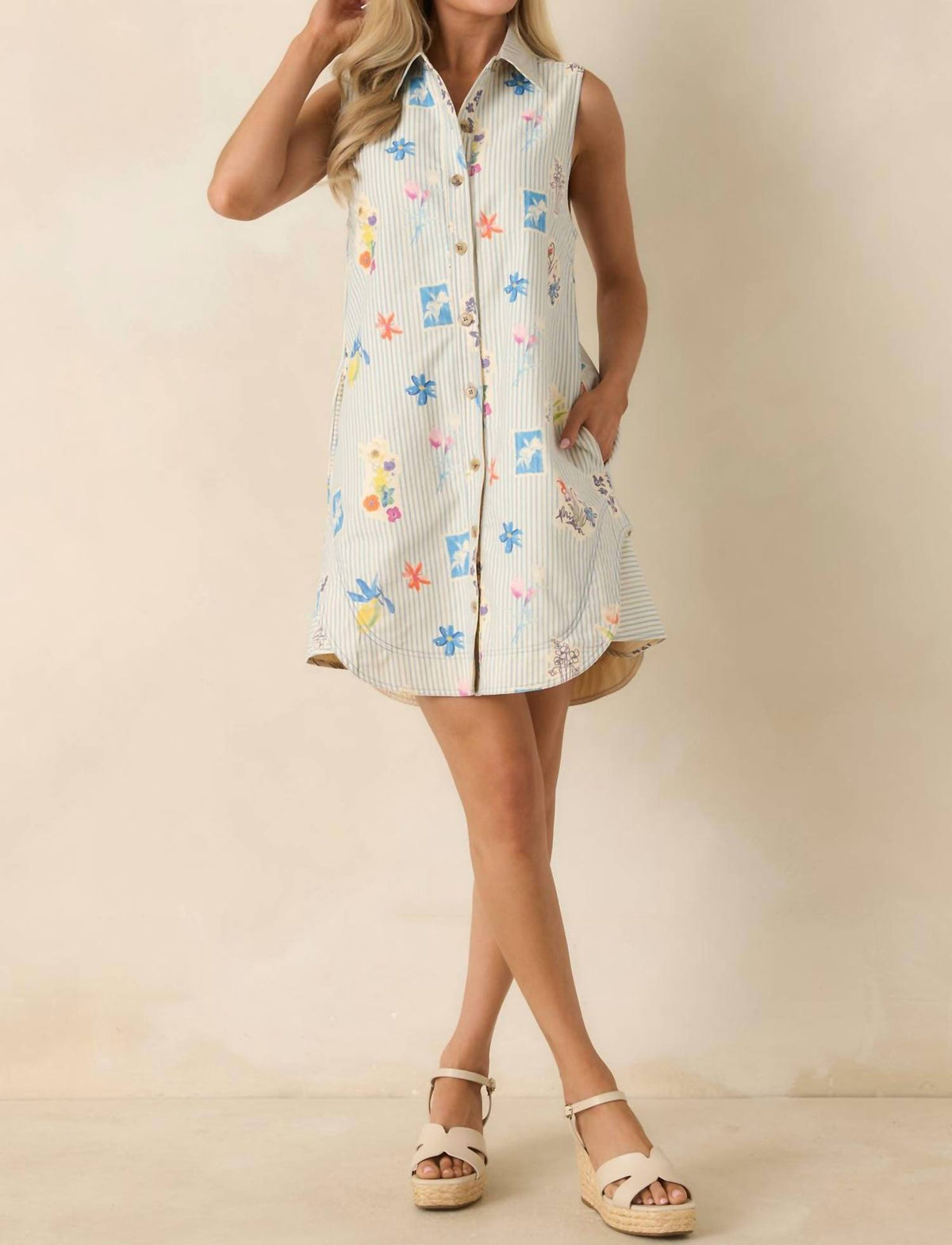 Entro - Stripe Floral Dress