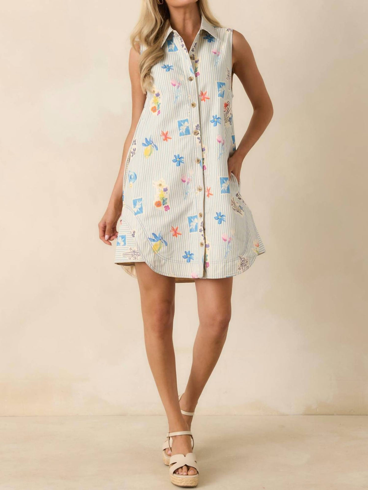 Entro - Stripe Floral Dress