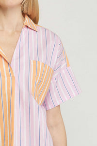 Entro - Striped Color Block Top