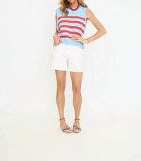 Entro - Striped Sleeveless Knit Top