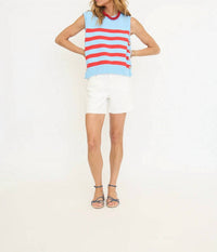 Entro - Striped Sleeveless Knit Top