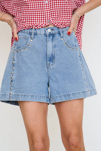 Entro - Studded Denim Shorts