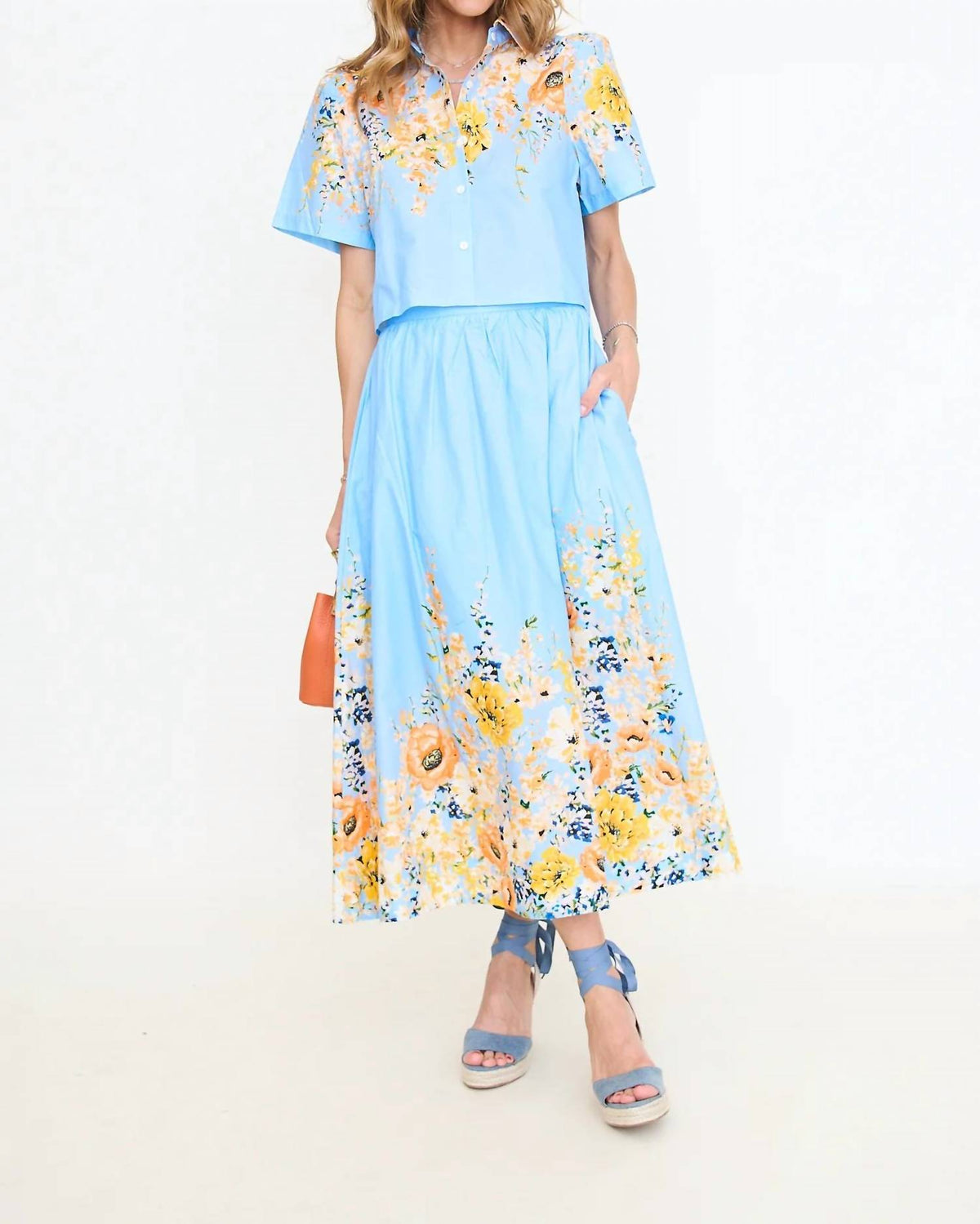 Entro - Summer Florals Midi Skirt Set