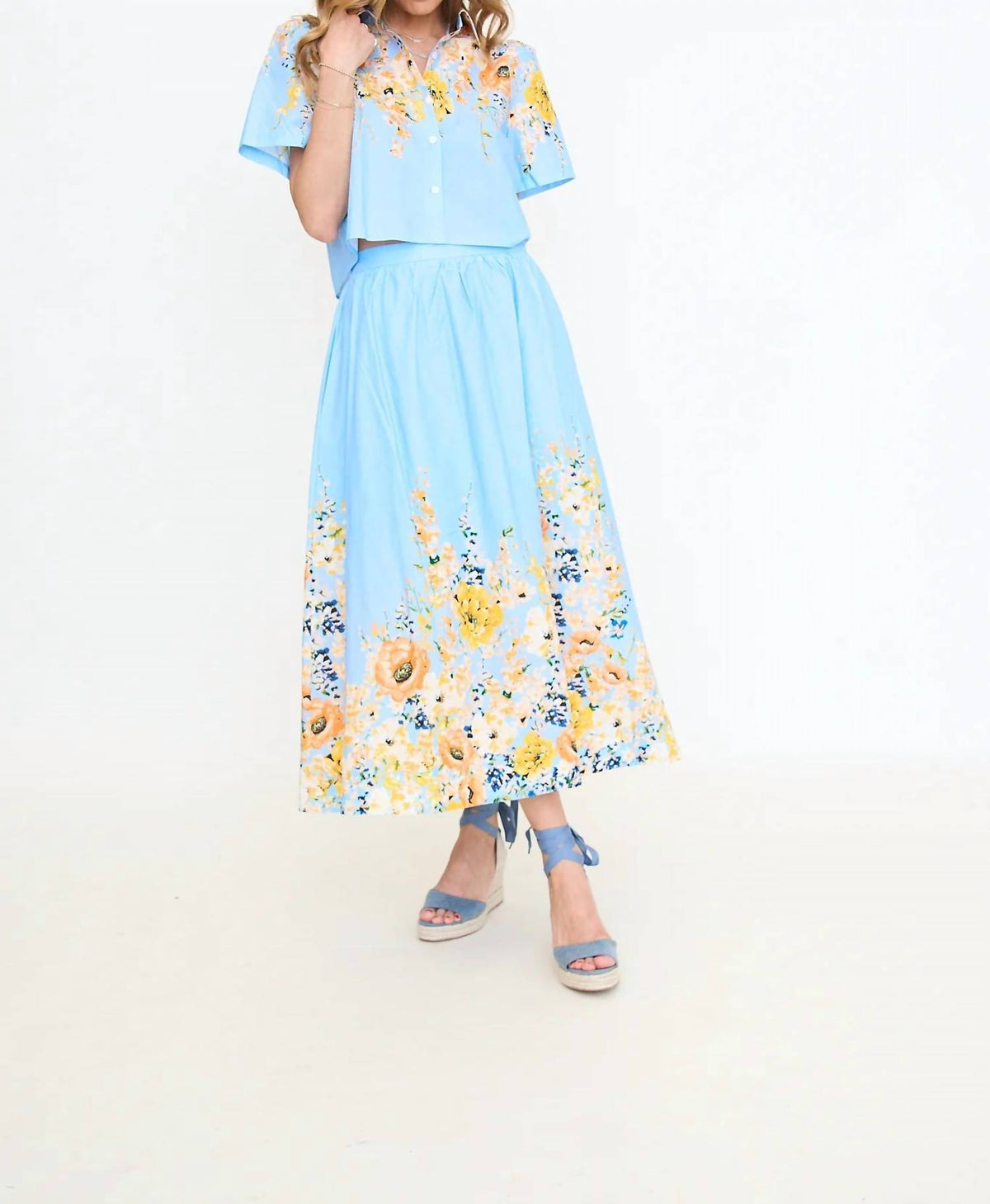Entro - Summer Florals Midi Skirt Set