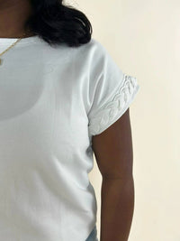 Entro - Sylvie Round Neck Cap Sleeve Top - Plus