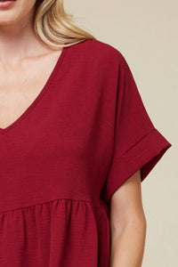 Entro - Textured Babydoll Top - blouses - clothing - polyester