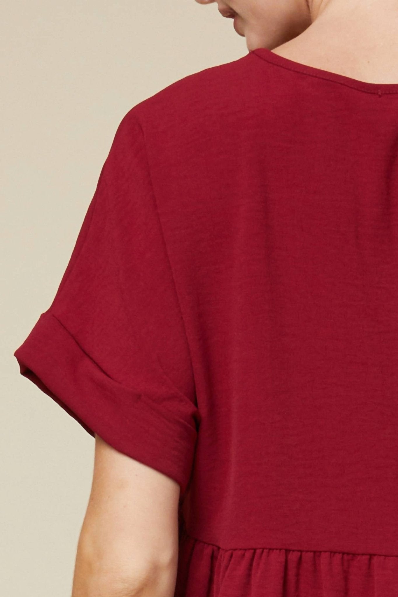 Entro - Textured Babydoll Top - blouses - clothing - polyester