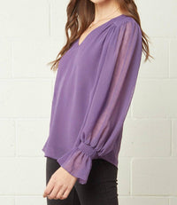 Entro - Textured V-neck Top