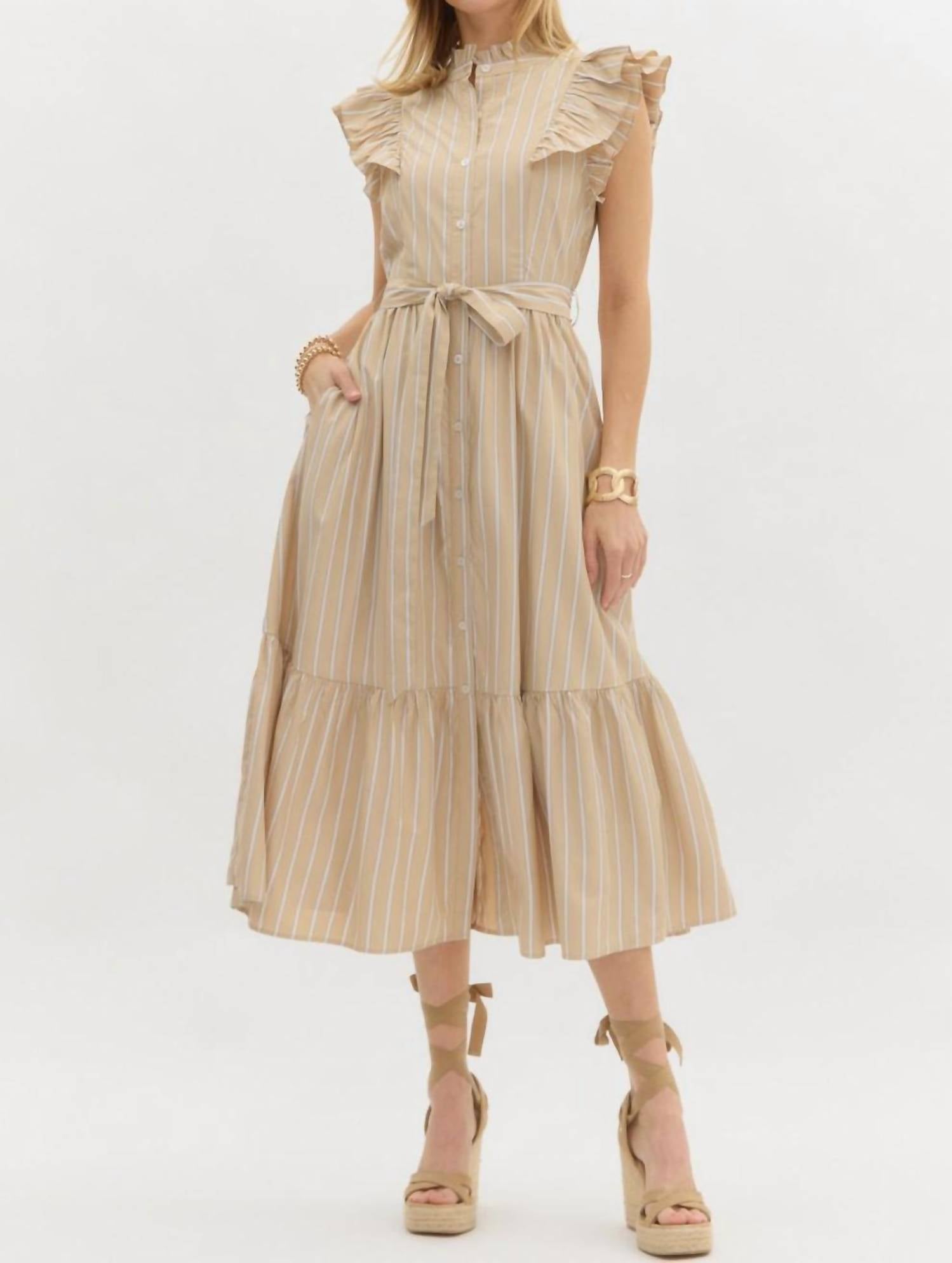 Entro - The Margo Midi Dress - brown - clothing - dresses