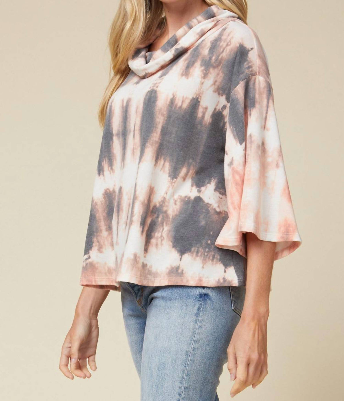 Entro - Tie Dye Cowl Neck Top