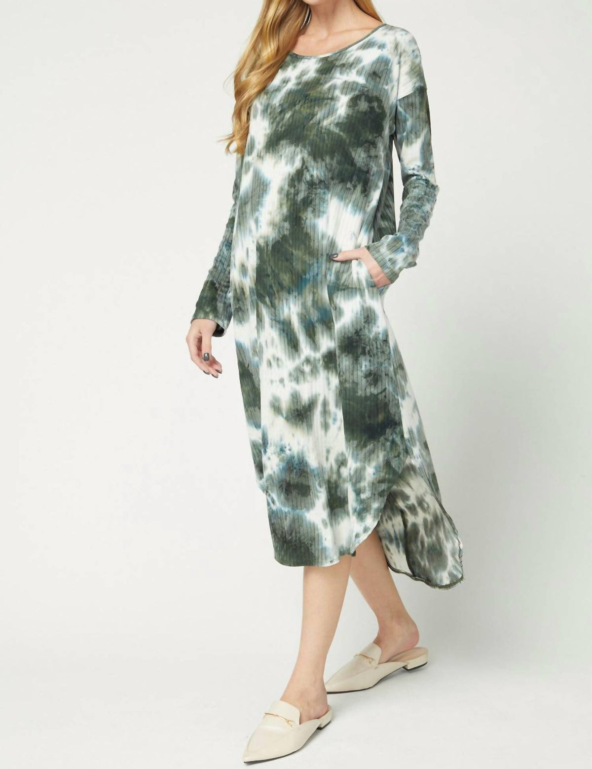 Entro - Tie Dye Ribbed Pocket Dress