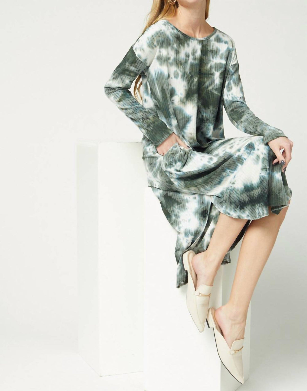 Entro - Tie Dye Ribbed Pocket Dress