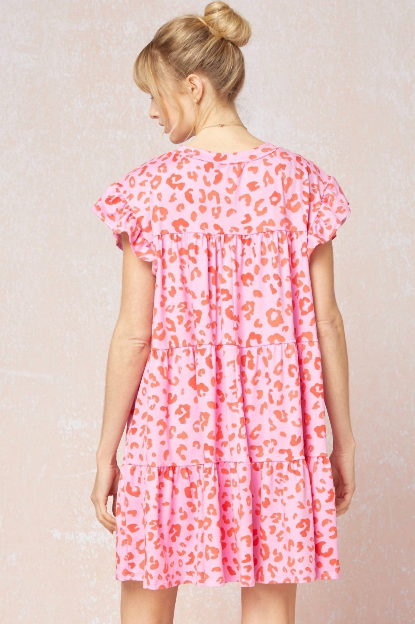 Entro - Tiered Ruffled Leopard Dress - animal - clothing - dresses