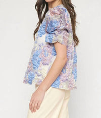 Entro - V-neck Puff Sleeve Top