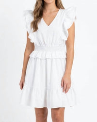 Entro - V-neck Ruffle Mini Dress