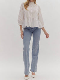 Entro - Women's Eyelet Lace Top