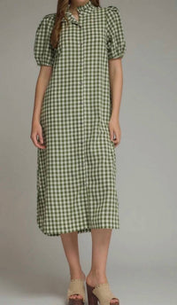 Entro - Women's Gingham Midi Dress