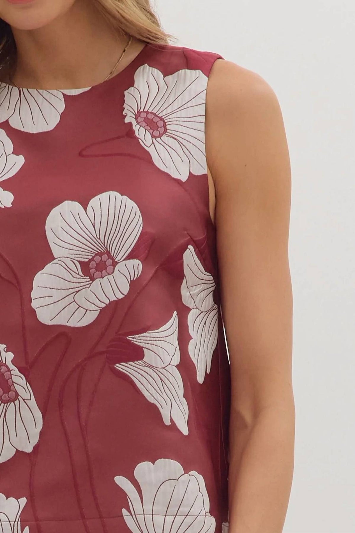 Entro - Woven Floral Sleeveless Top