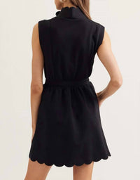 Entrousa - Scallop Hem Zipper Mini Dress