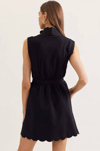Entrousa - Scallop Hem Zipper Mini Dress