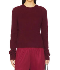 Enza Costa - Cashmere Easy Long Sleeve Crew - cashmere - clothing - red