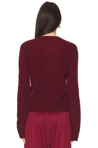 Enza Costa - Cashmere Easy Long Sleeve Crew - cashmere - clothing - red
