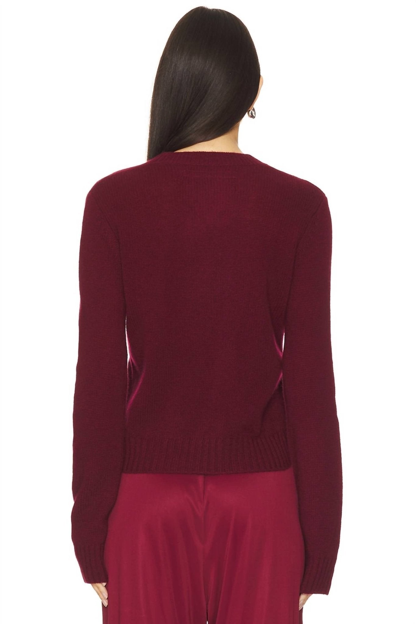 Enza Costa - Cashmere Easy Long Sleeve Crew - cashmere - clothing - red