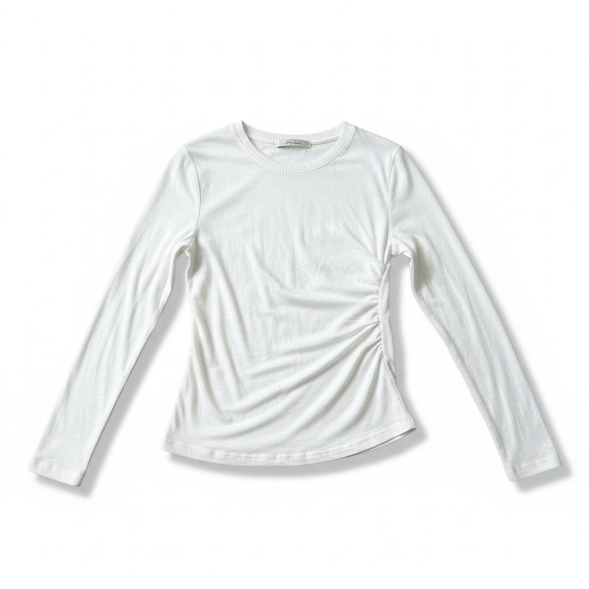 Enza Costa - Cashmere Jersey Draped Long Sleeve Crew Top