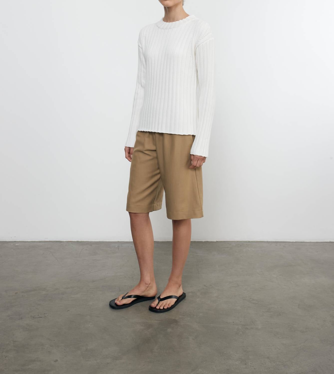 Enza Costa - CHUNKY COTTON FISHERMAN SWEATER - clothing - cowl - directbrandpartner