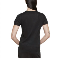 Enza Costa - Costa Lamé Short Sleeve Sweater - black - clothing - crew
