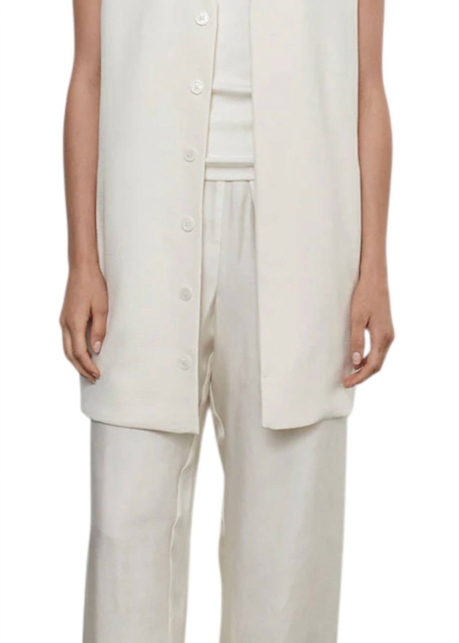 Enza Costa - Crepe Tunic Vest - clothing - jackets - outerwear